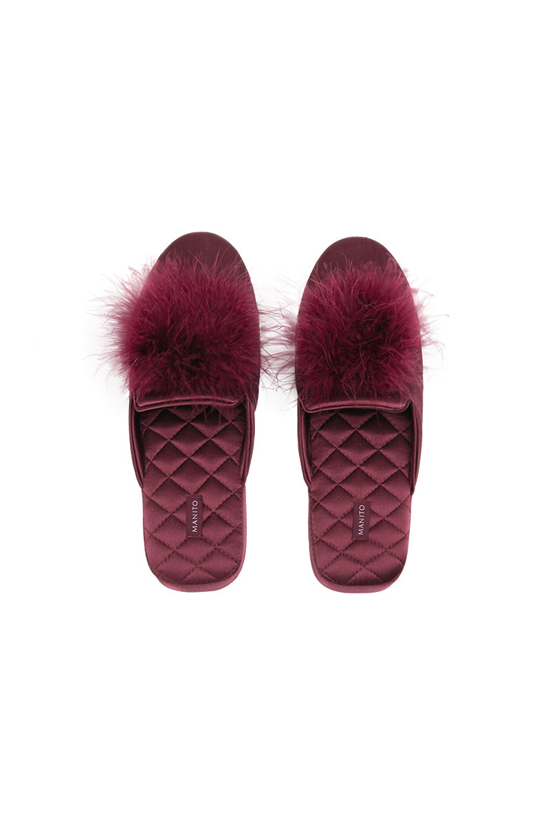 FIESTA SILK WOMEN'S SLIPPER IN BURGUNDY RED