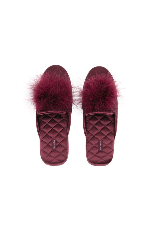 FIESTA SILK WOMEN'S SLIPPER IN BURGUNDY RED