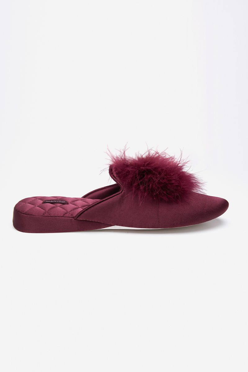 FIESTA SILK WOMEN'S SLIPPER IN BURGUNDY RED