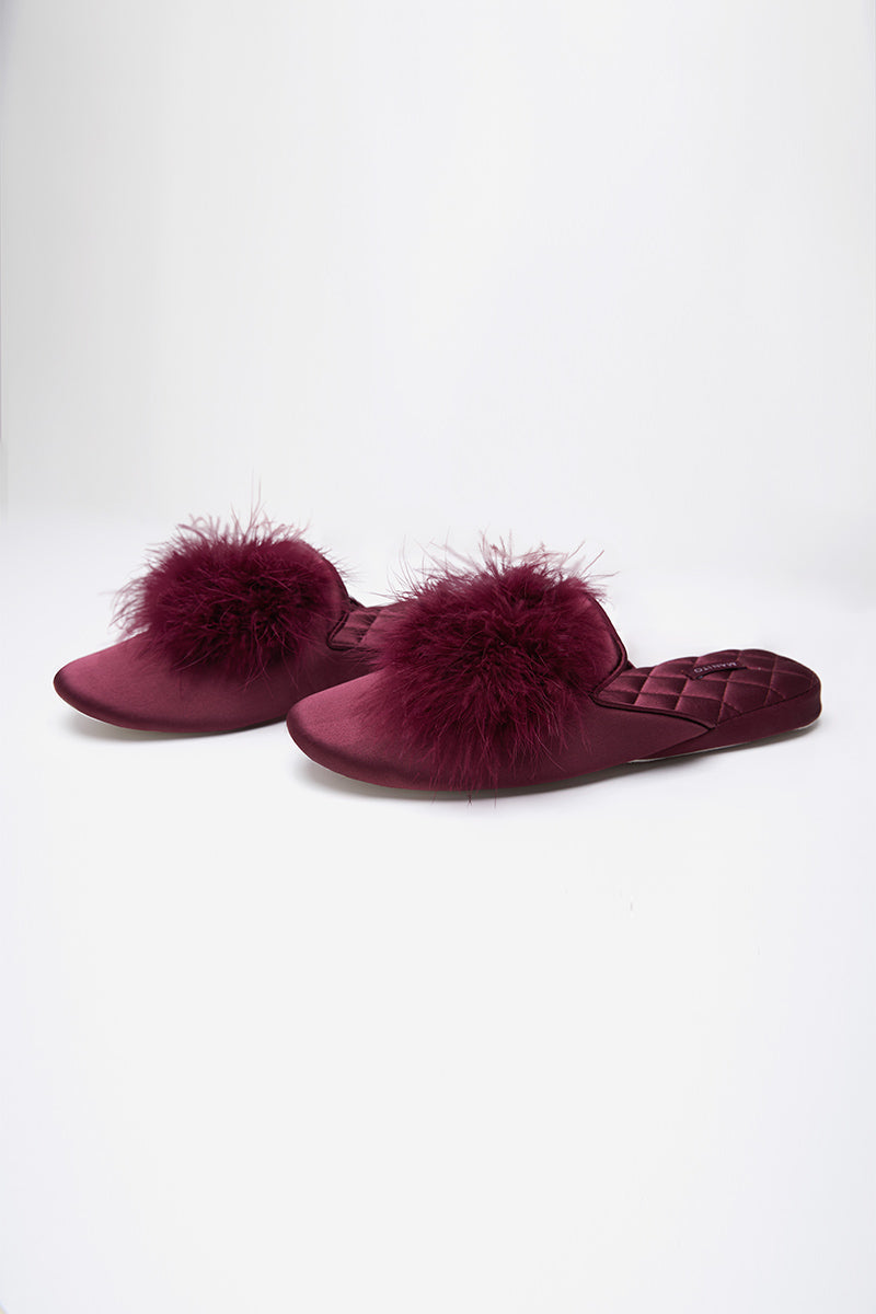 FIESTA SILK WOMEN'S SLIPPER IN BURGUNDY RED