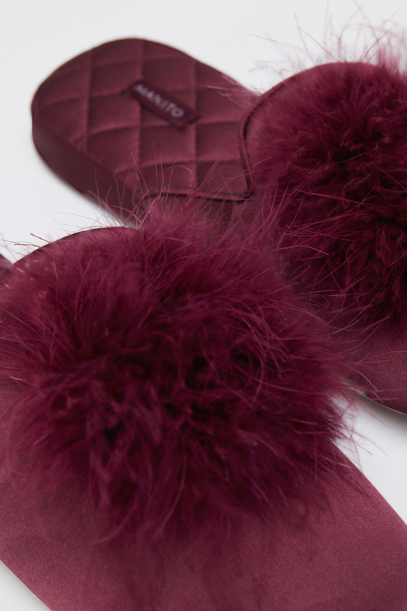 FIESTA SILK WOMEN'S SLIPPER IN BURGUNDY RED