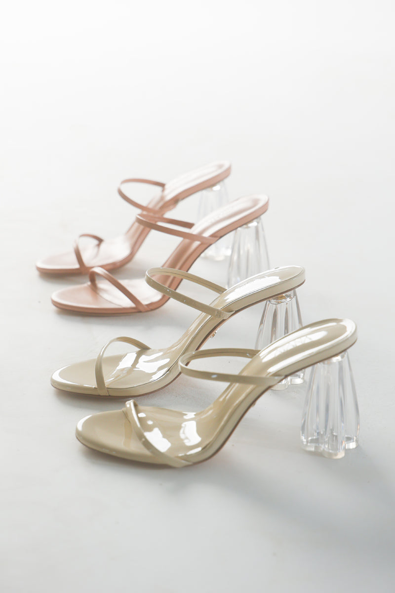 FIORELLINI GLASS MULE 95 IN WHEAT PATENT