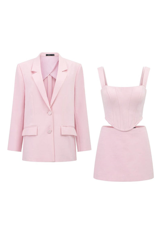 GRAINNE PINK TUYTSI STRAIGHT THREE PIECE SET