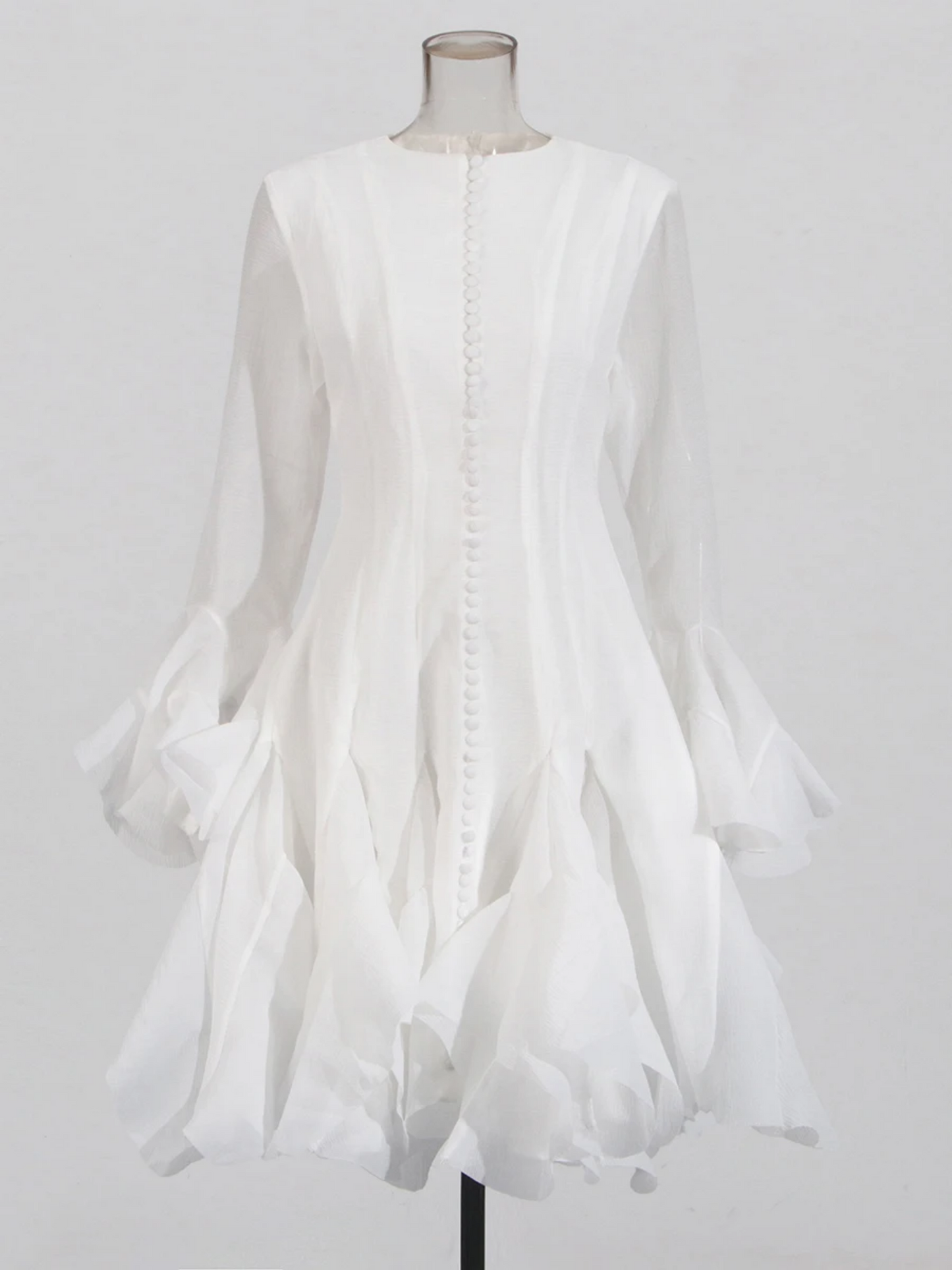 Elegant Ruffle Flare Sleeve Dress