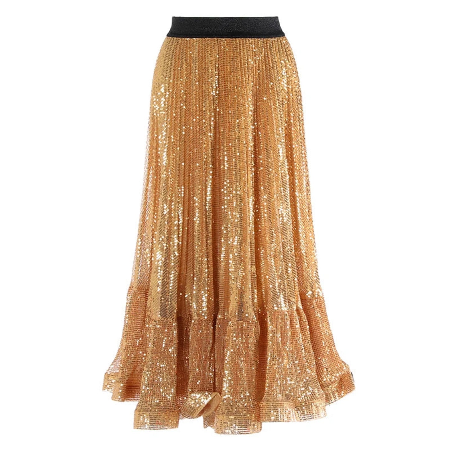 Glimmer Sequin Ruffled Skirt