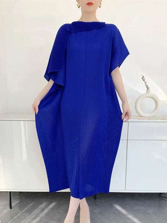 Pleated Tunic Short Sleeve Dress