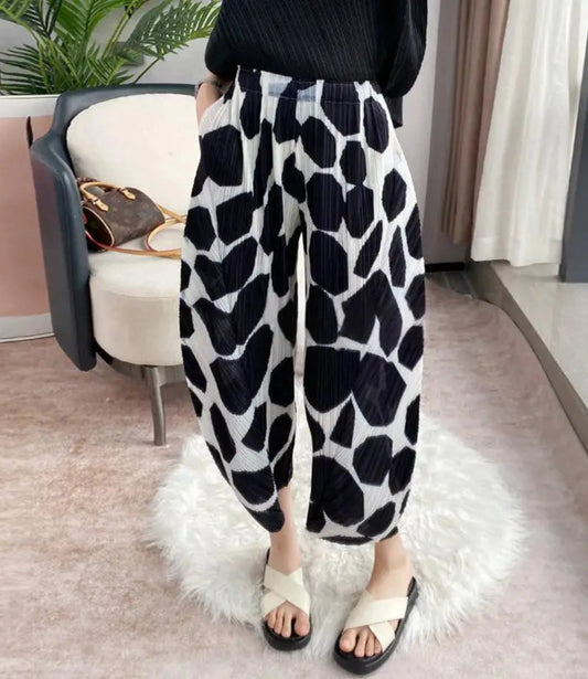 Luxury Avant-Garde Plissé Pants