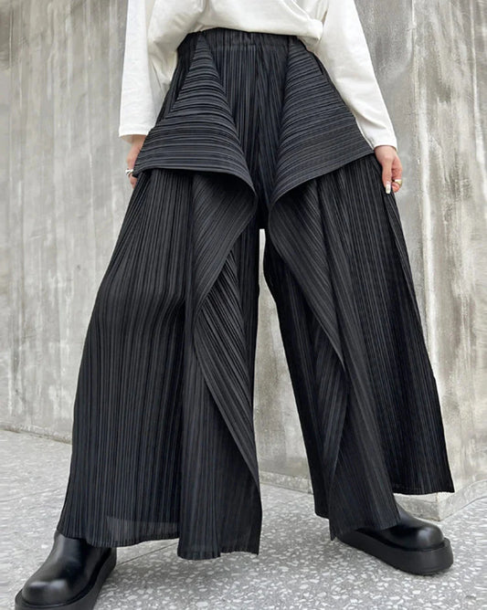 Luxury Pleated Wide Leg Trousers