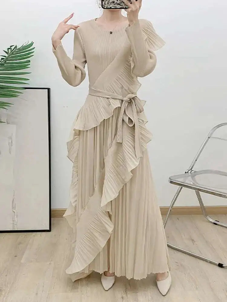 Luxury Plissé Waterfall Dress