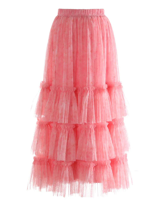 New Couture Tulle Midi Skirt
