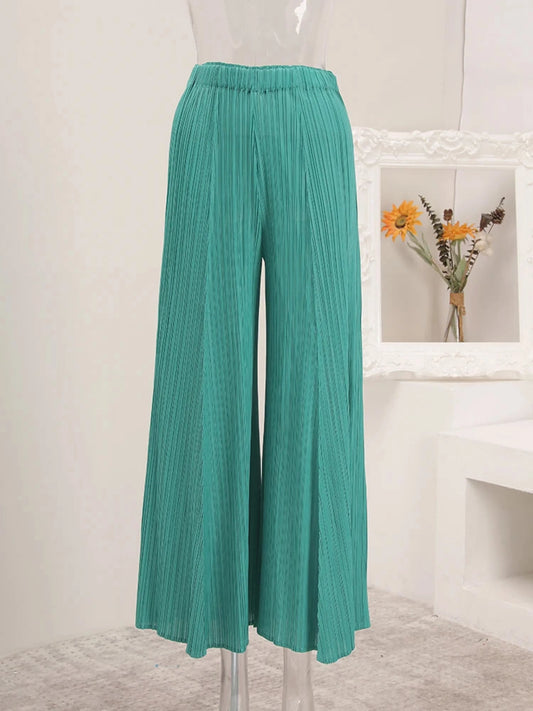 Truly Plisse Wide-Leg Pants