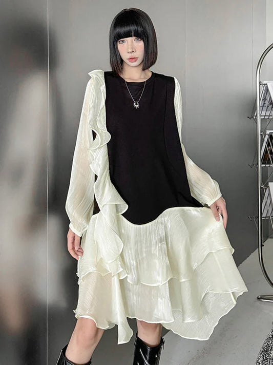 Avant-Garde Casual Ruffle Dress