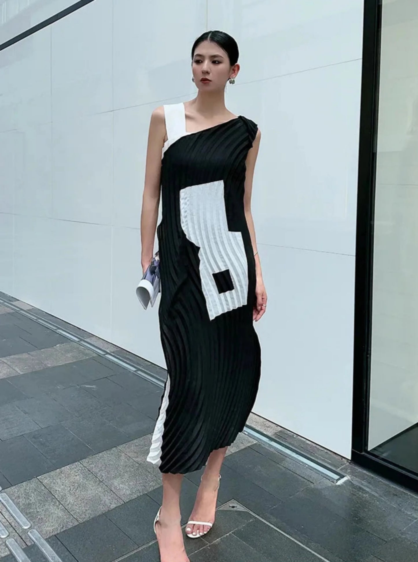 Minimalist Pleated Dress
