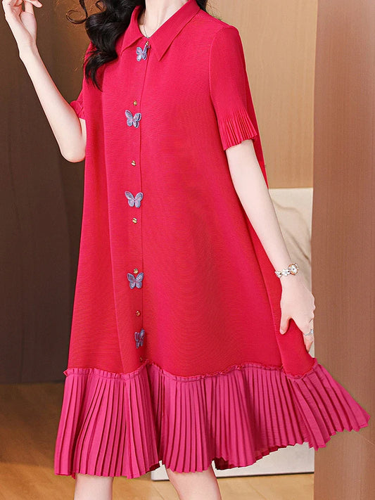 Flowy Pleated Butterfly Dress