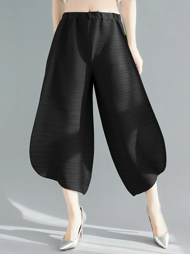 Luxe Japanese Plissé Pull On Trouser