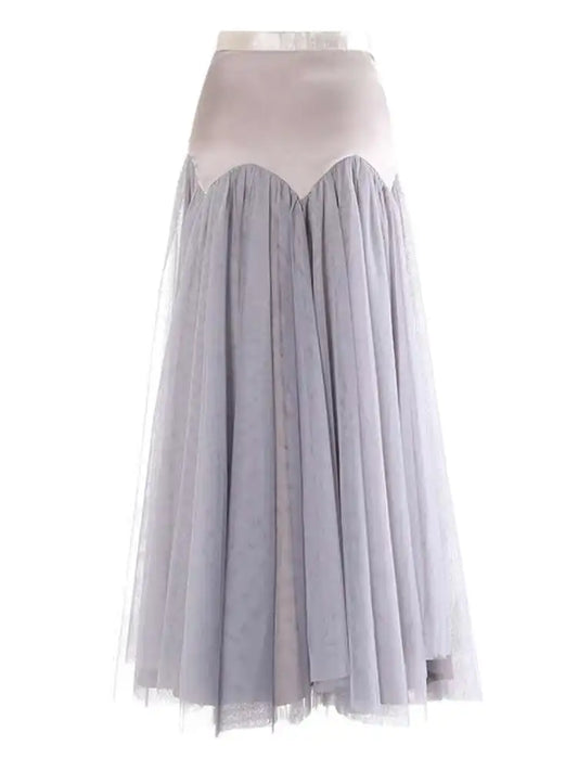 Tulle Slim-Fit Midi Skirt