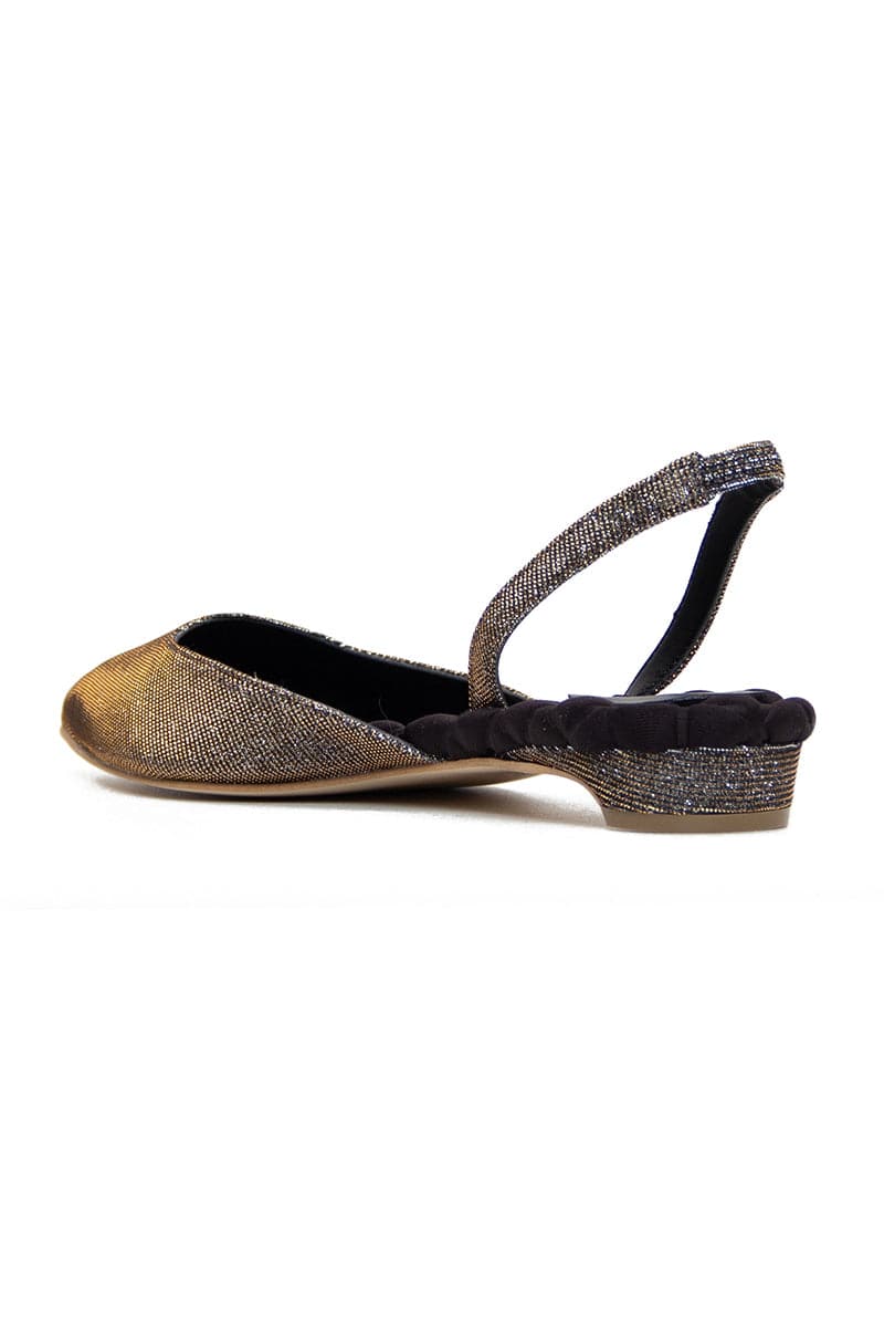 JACKIE METALLIC LUREX SLINGBACK FLATS