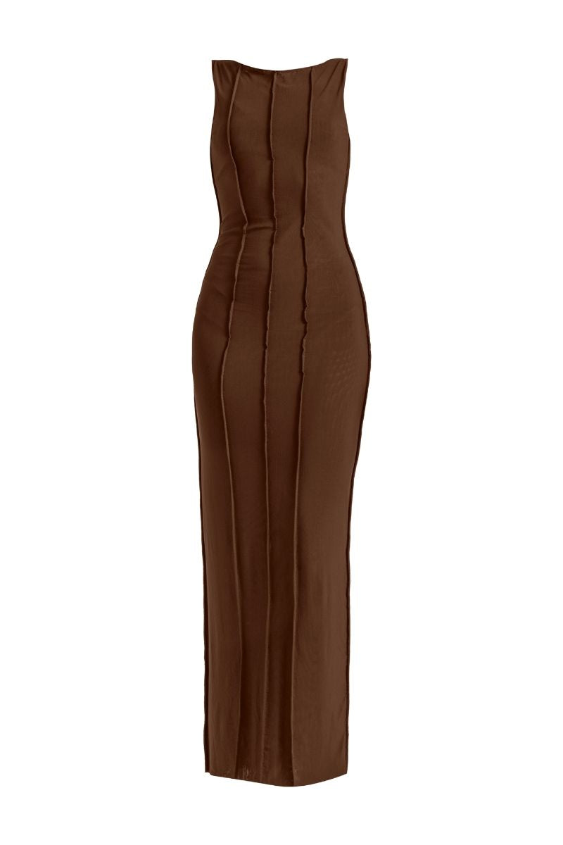 KIAH BLACK COFFEE DRESS AND COAT SET