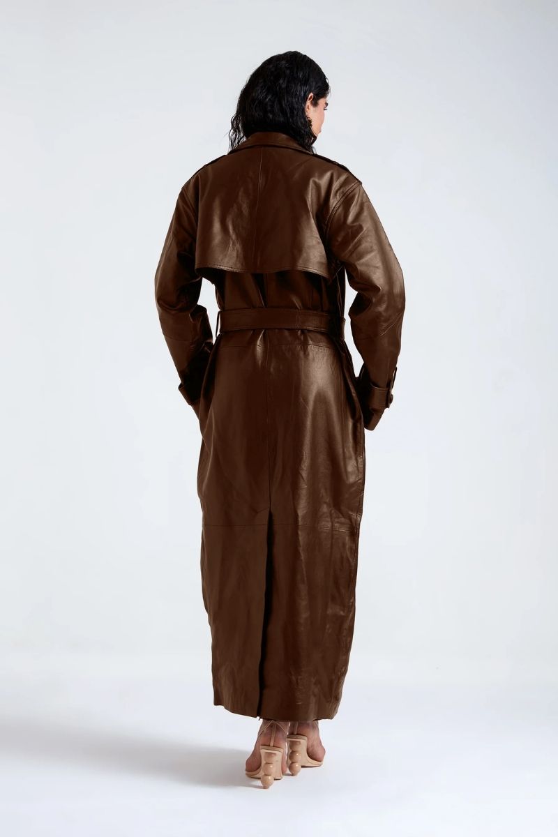 KIAH BLACK COFFEE DRESS AND COAT SET