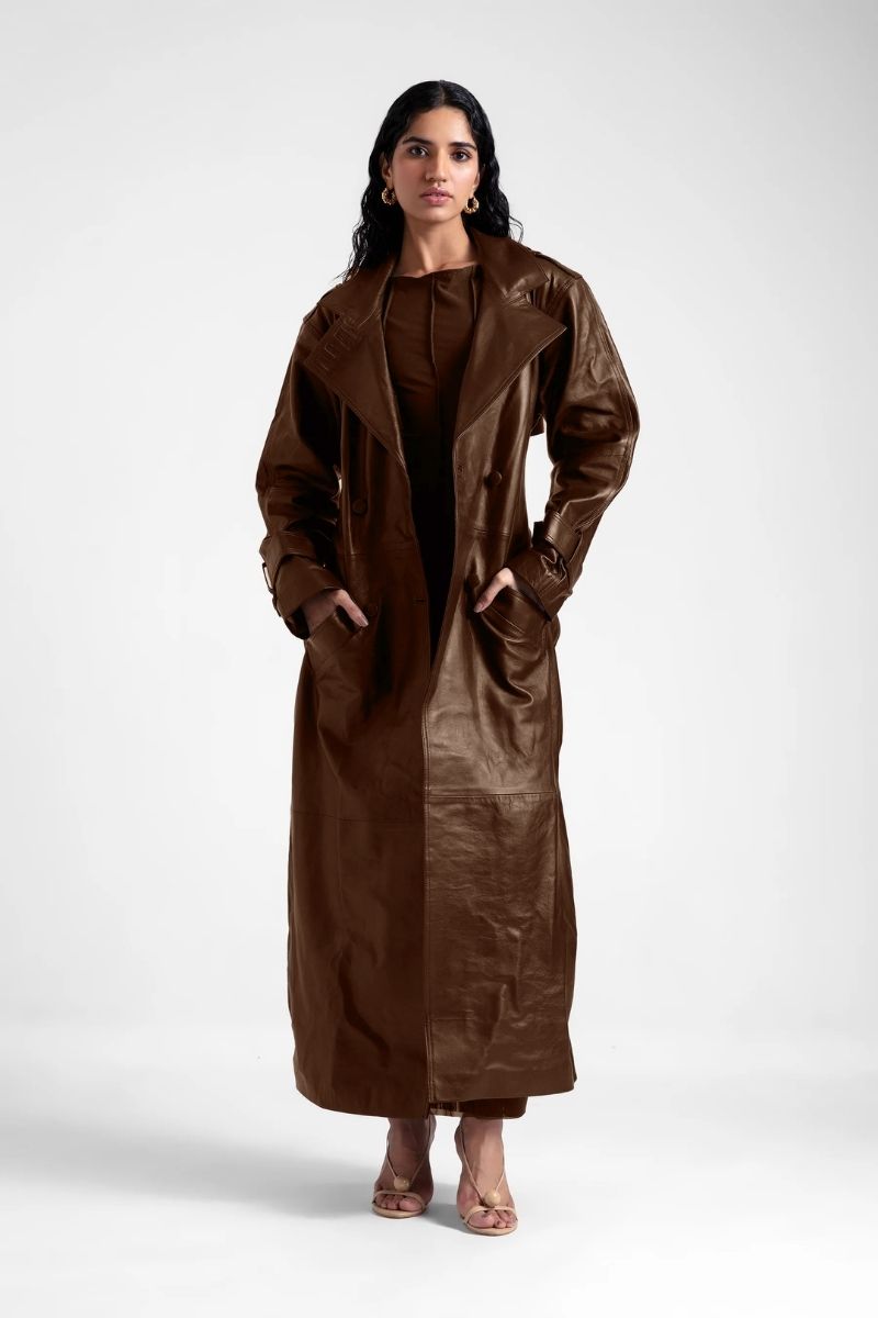KIAH BLACK COFFEE DRESS AND COAT SET