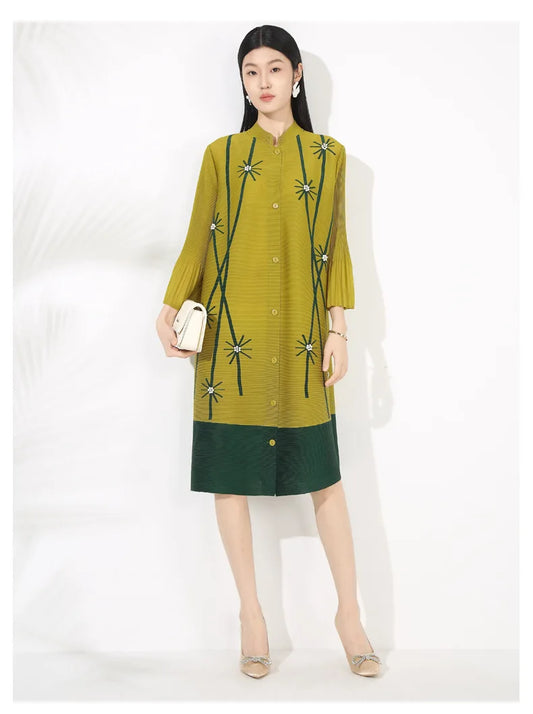 Luxury Pleated Blouse Dress | Contemporary Style