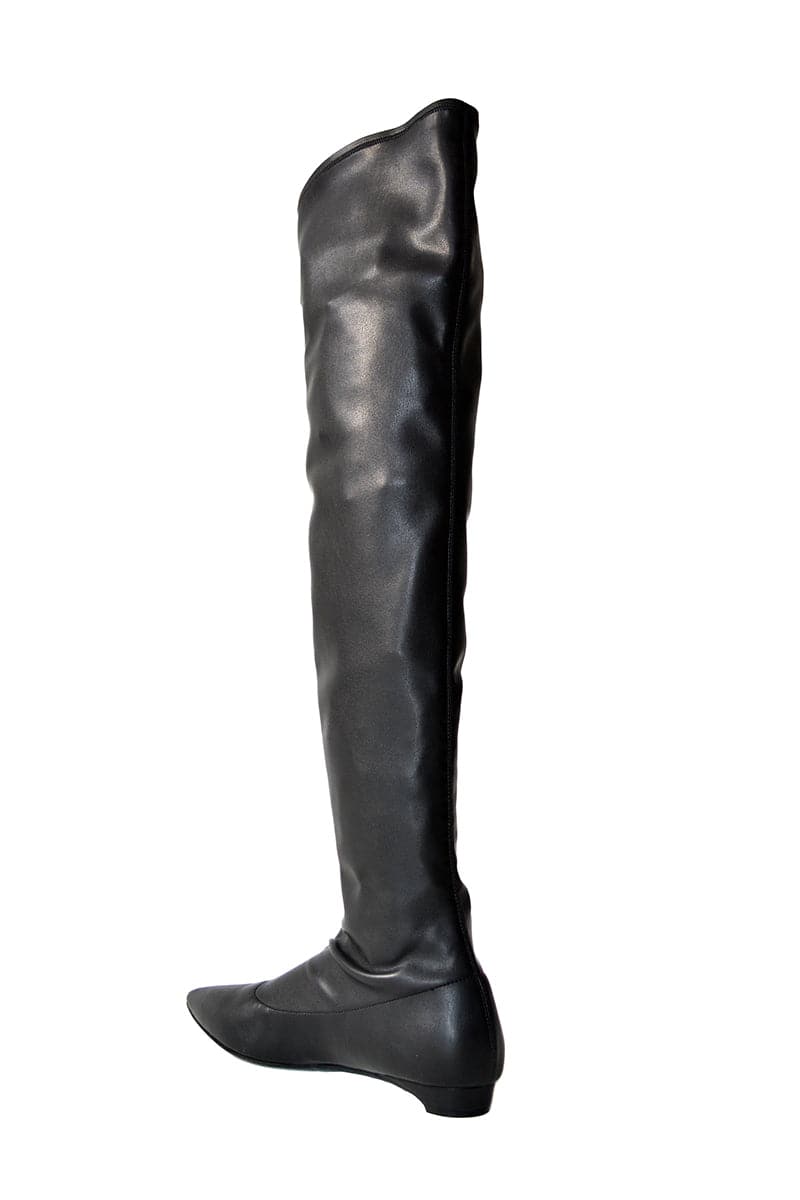NICOLETTA BLACK NAPPA-EFFECT BOOTS
