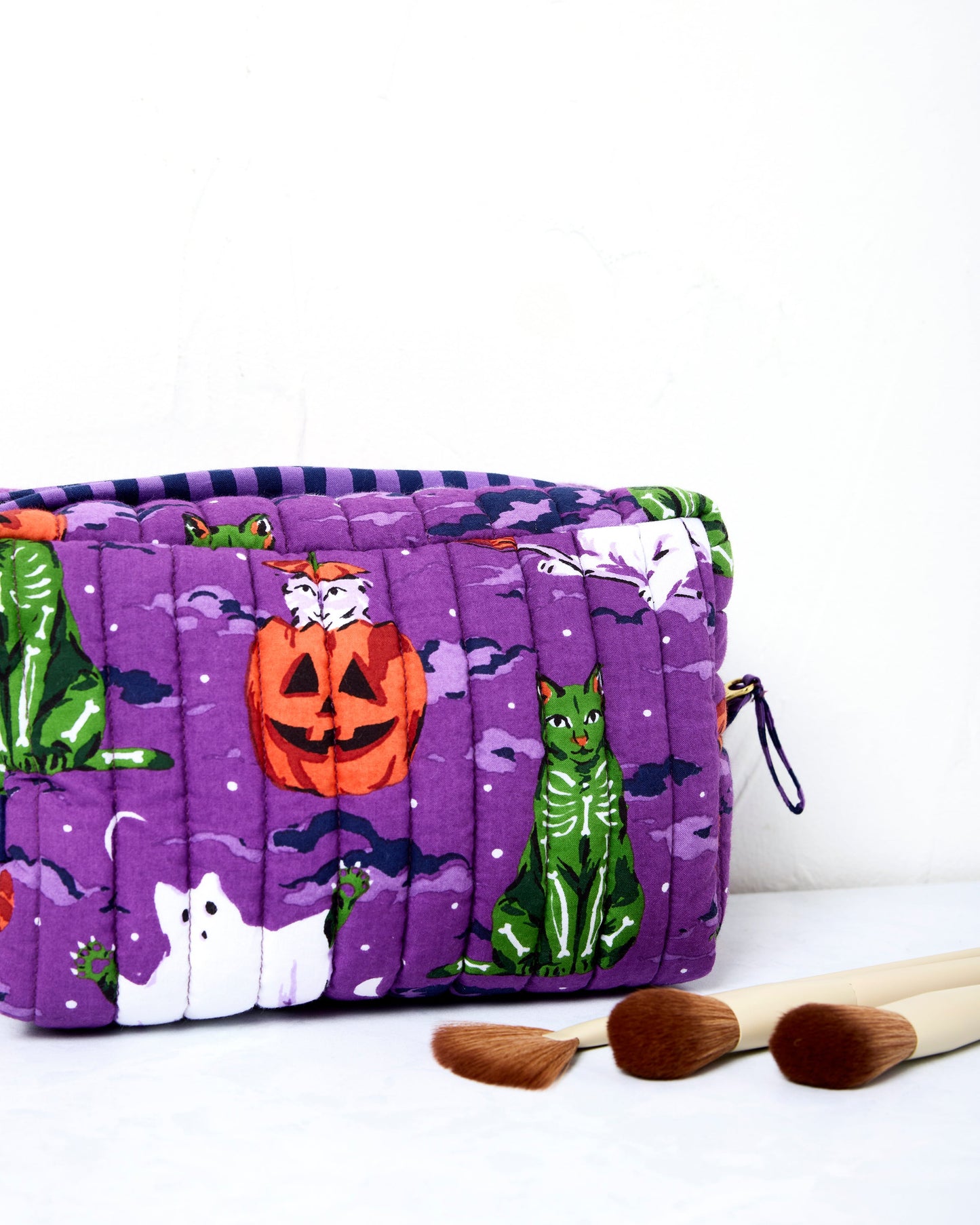 Halloween House Cats - Large Pouch - Purple Tonic