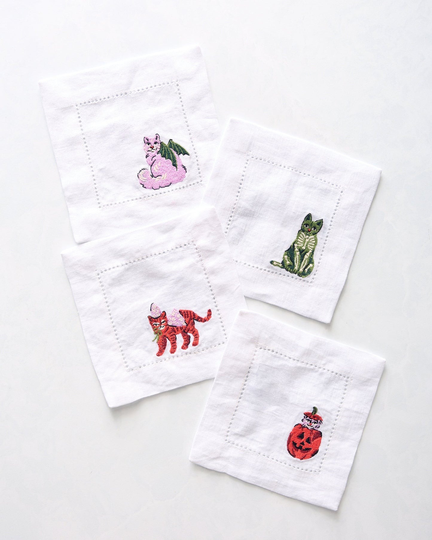 Halloween House Cats - Cocktail Napkins Set of 4 - Purple Tonic