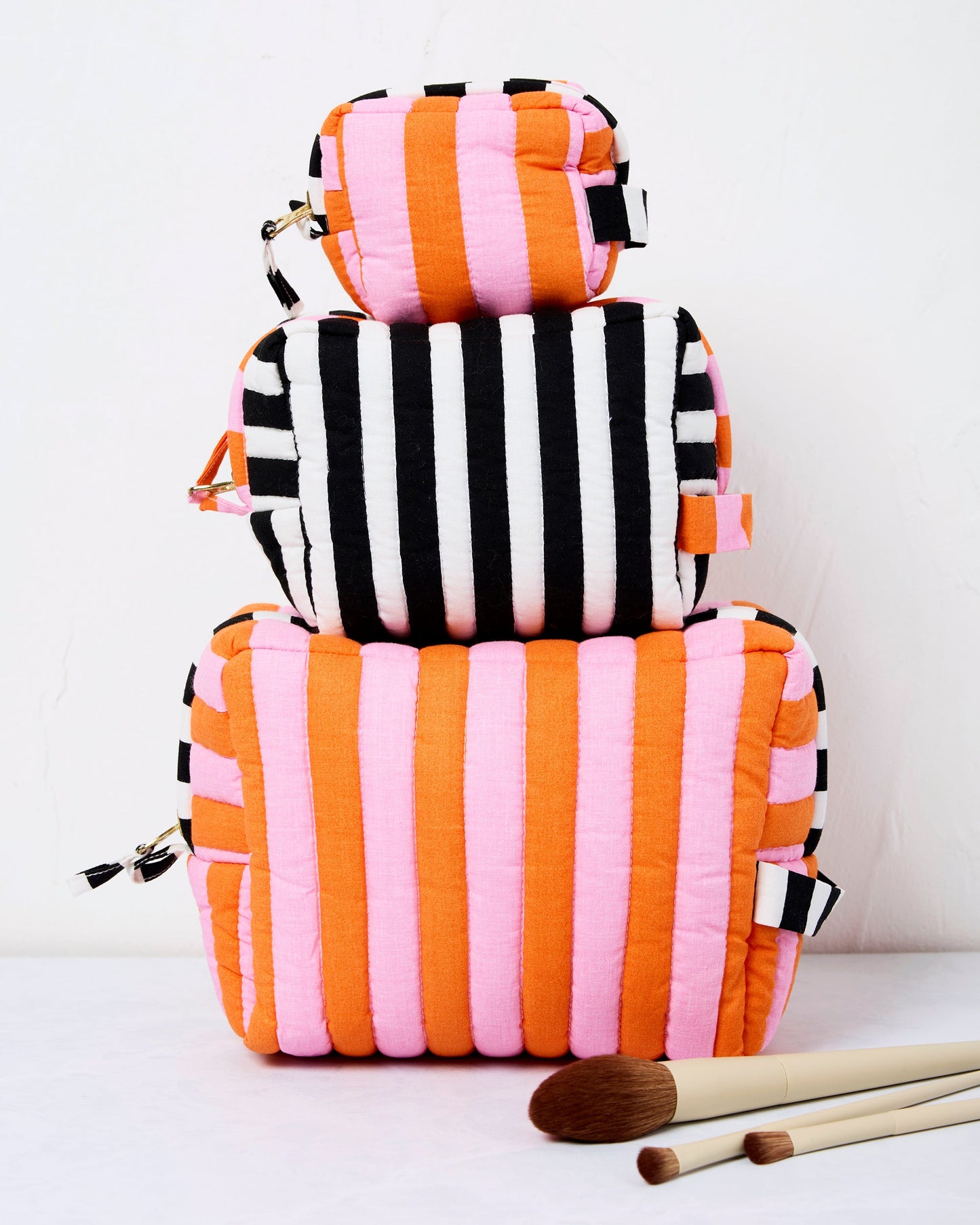 Showtime Stripes - Three's Best Pouch Set - Skeleton Candy