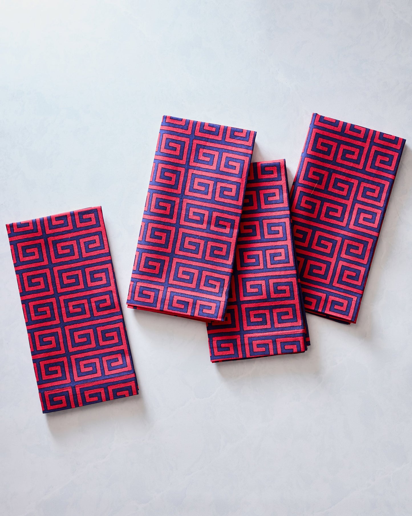 Greek Key - Dinner Napkins Set Of 4 - Grape Soda
