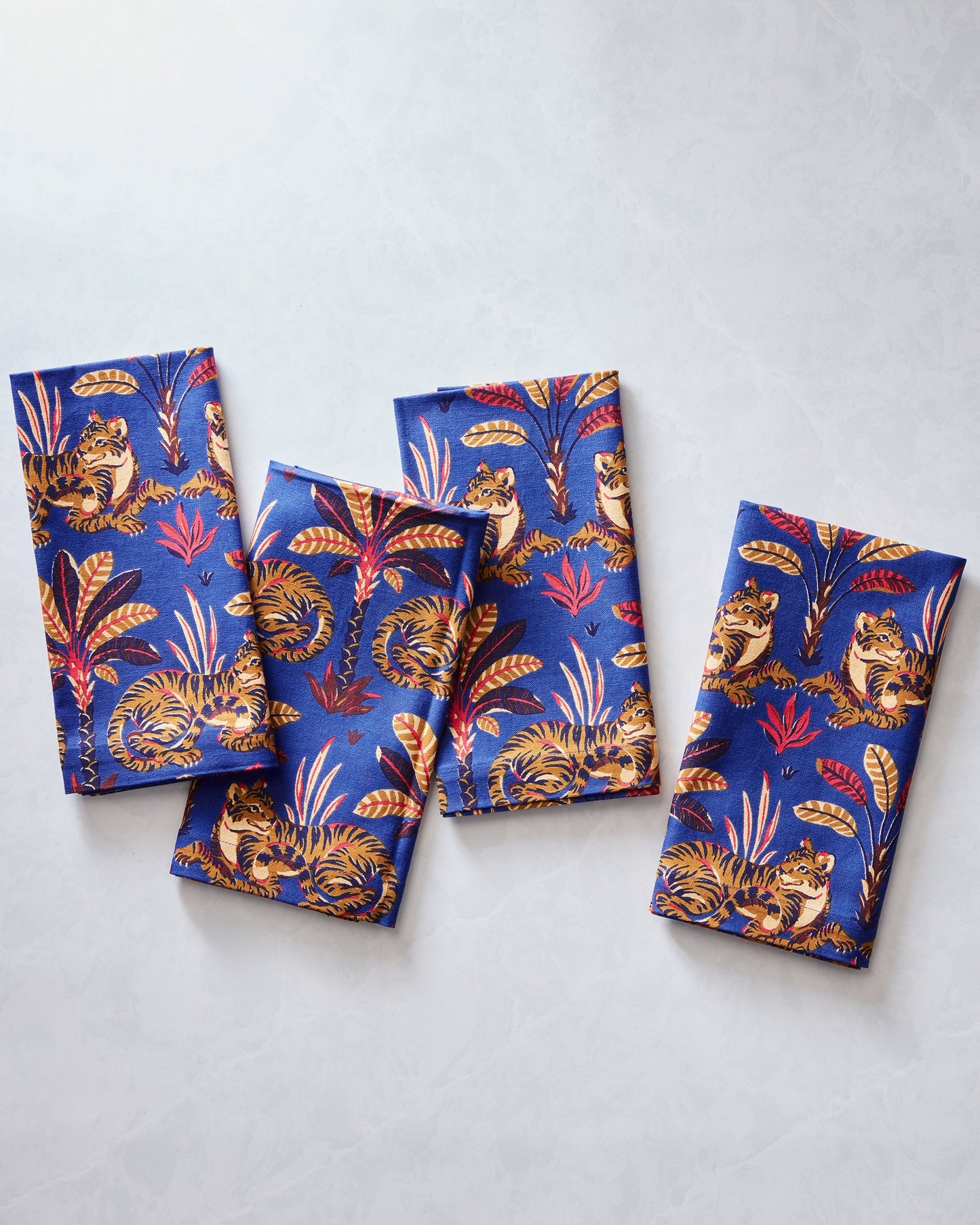 Untamed Tiger - Dinner Napkins Set Of 4 - Grape Soda