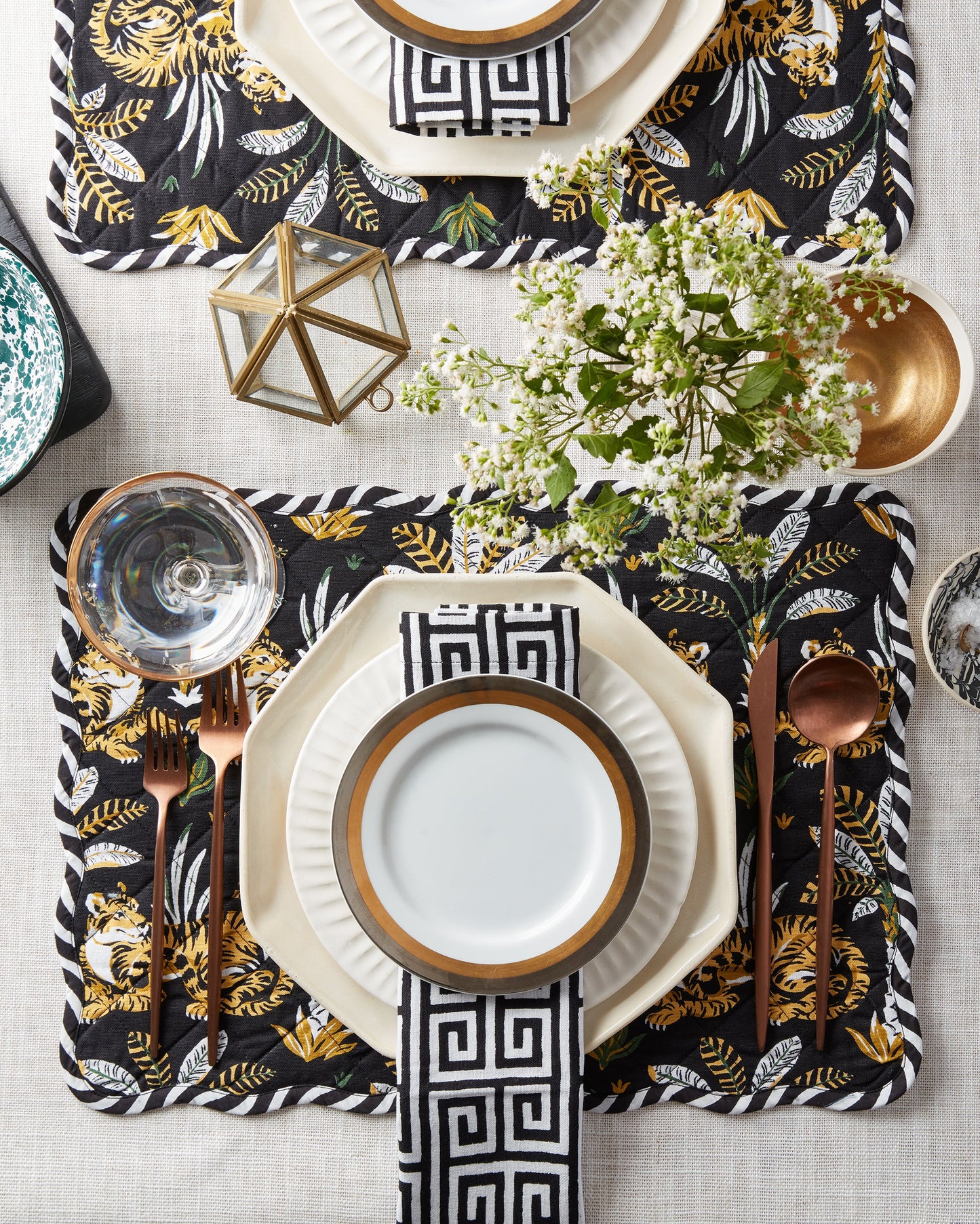 Greek Key - Dinner Napkins Set Of 4 - Ink
