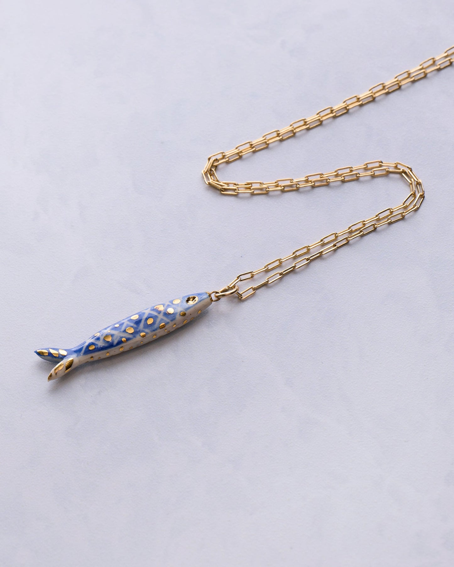 Blue - Fish "Catch" Necklace - Carola Spritzer