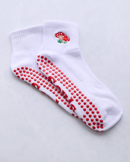 Shrooms - Unisex Grip Socks - White