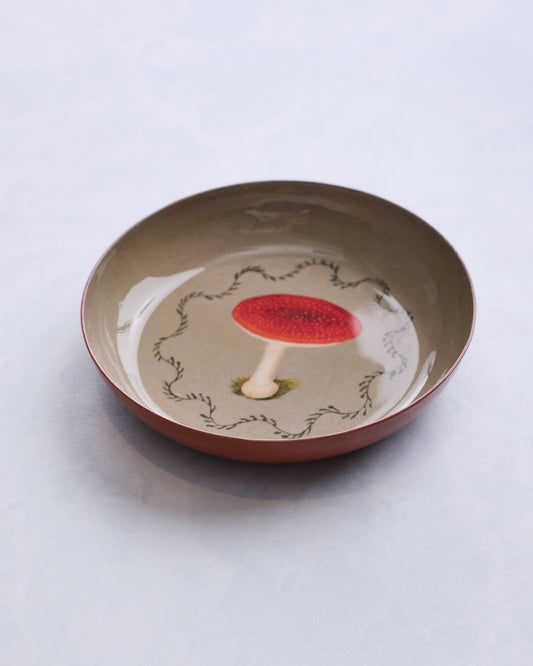 Mushroom - Round Enamel Dish - Roomytown Inc