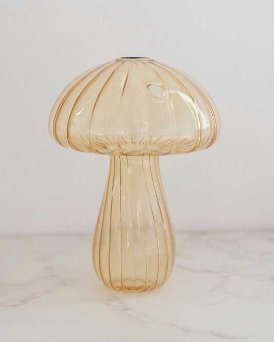Light Brown - Mini Glass Mushroom Bud Vase - Ivore Group