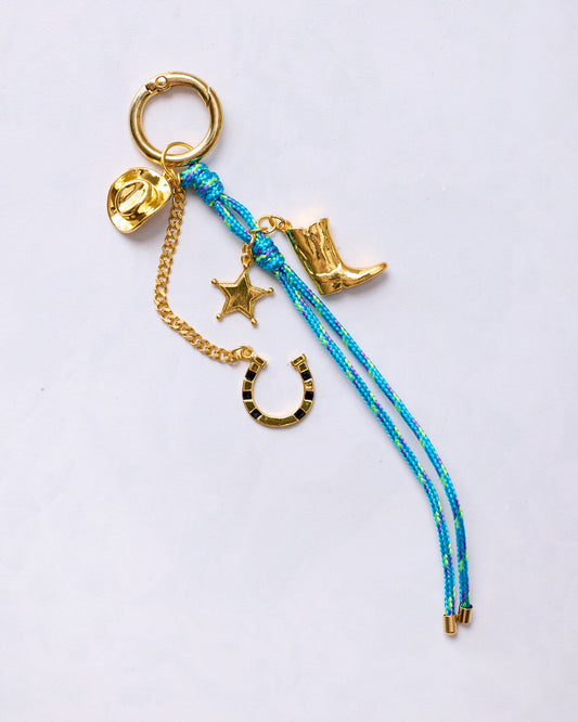 Blue Western - Bag Charm Keychain