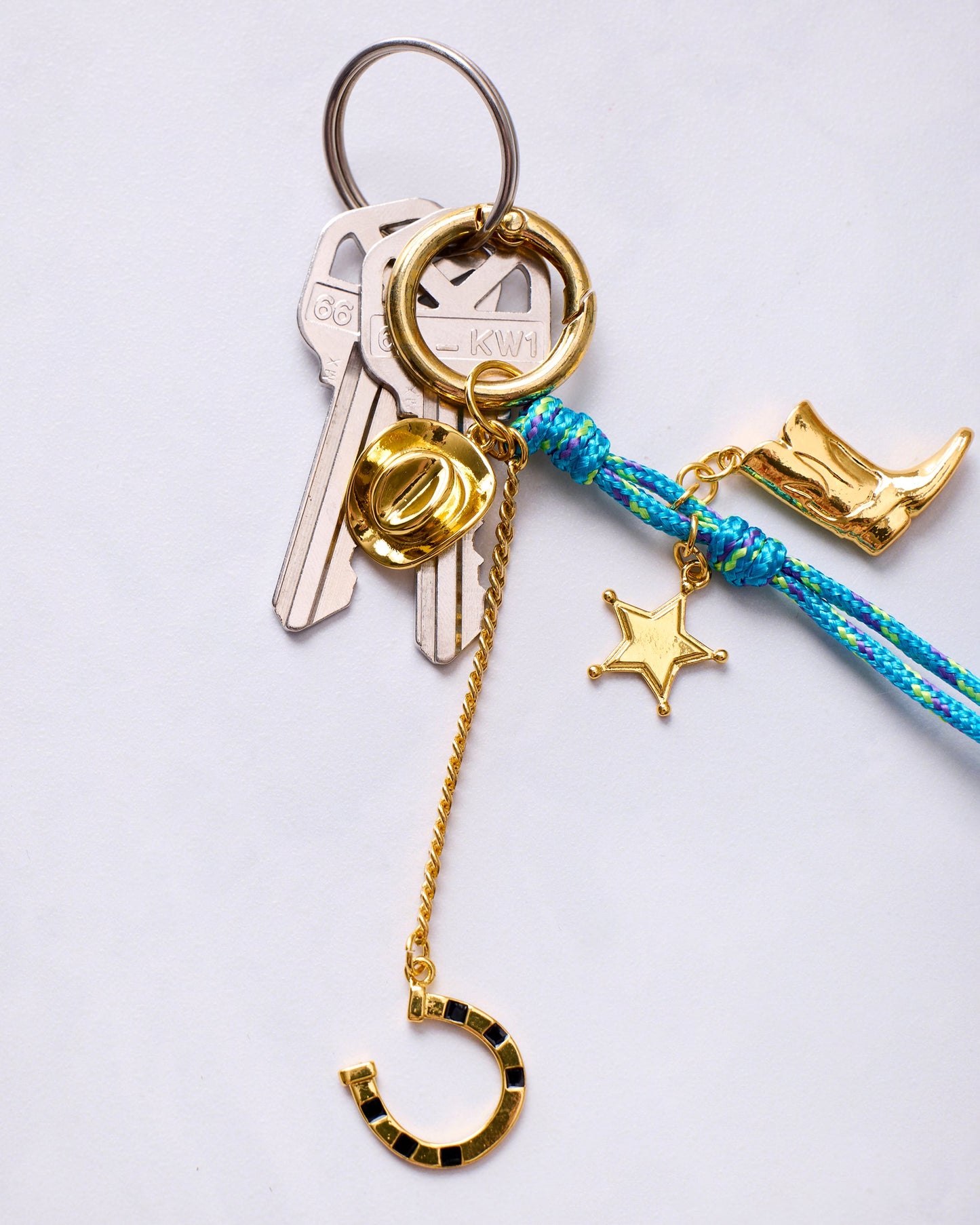 Blue Western - Bag Charm Keychain