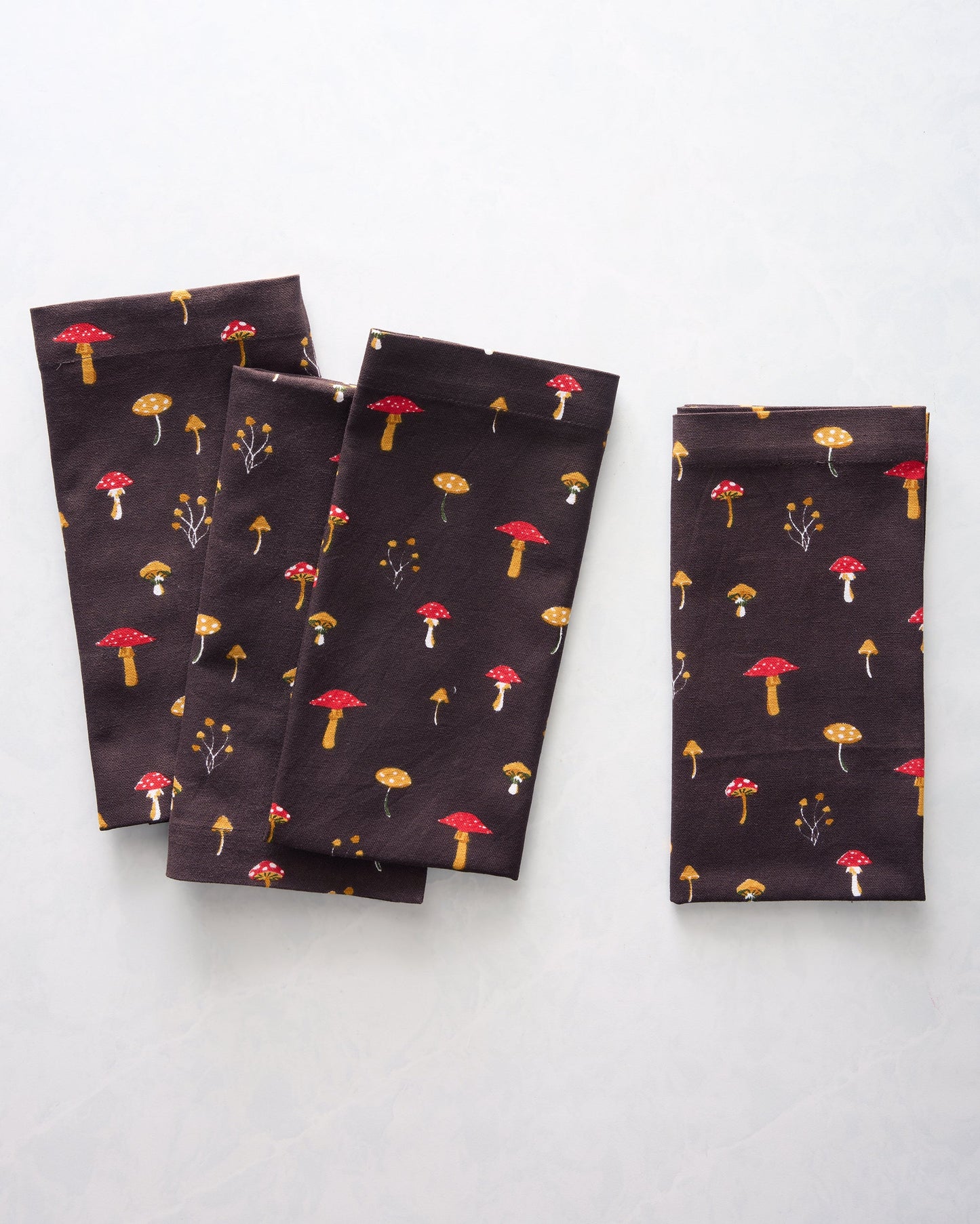 Mushroom Medley - Dinner Napkins Set of 4 - Truffle