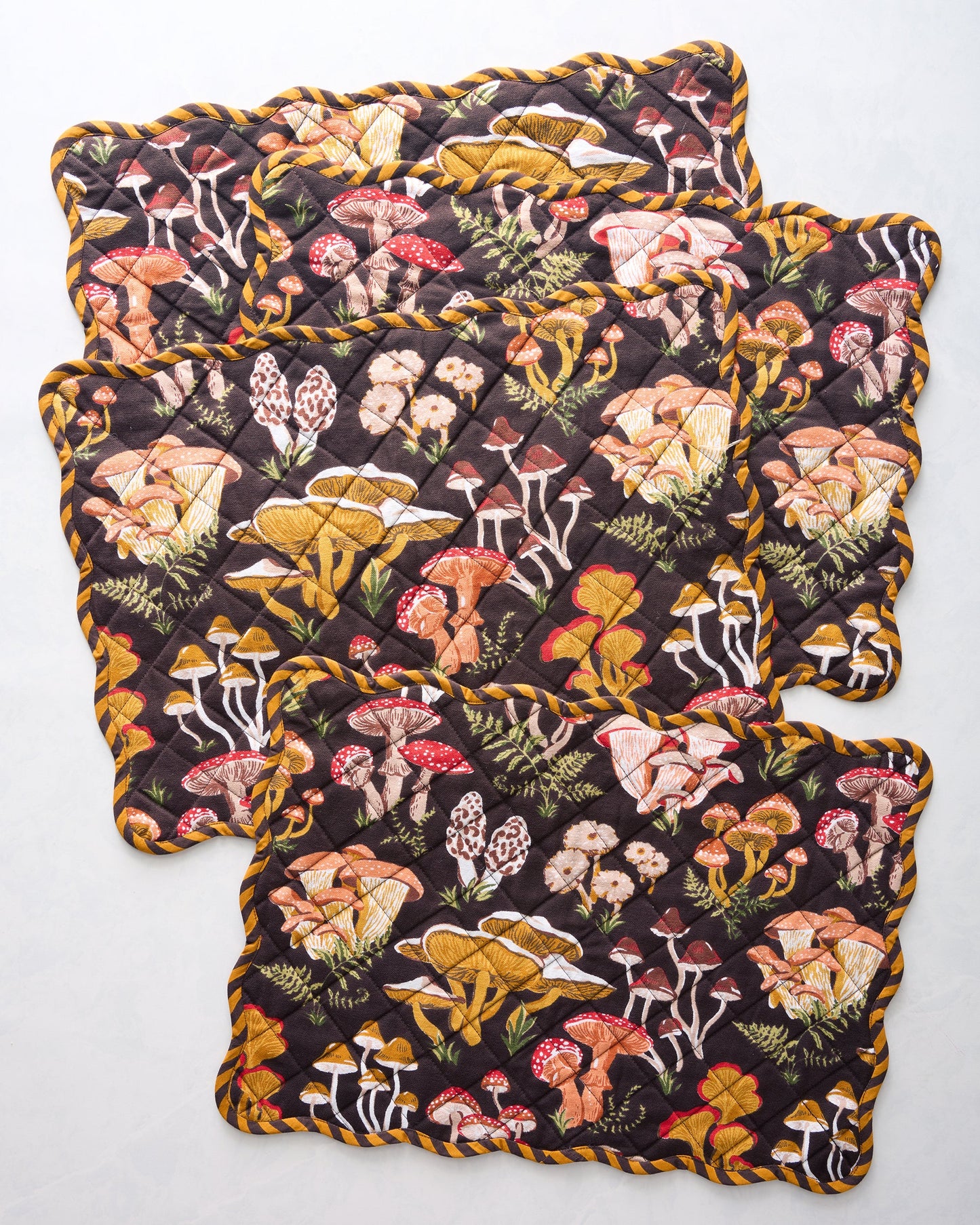 Mushroom Medley - Placemats Set of 4 - Truffle