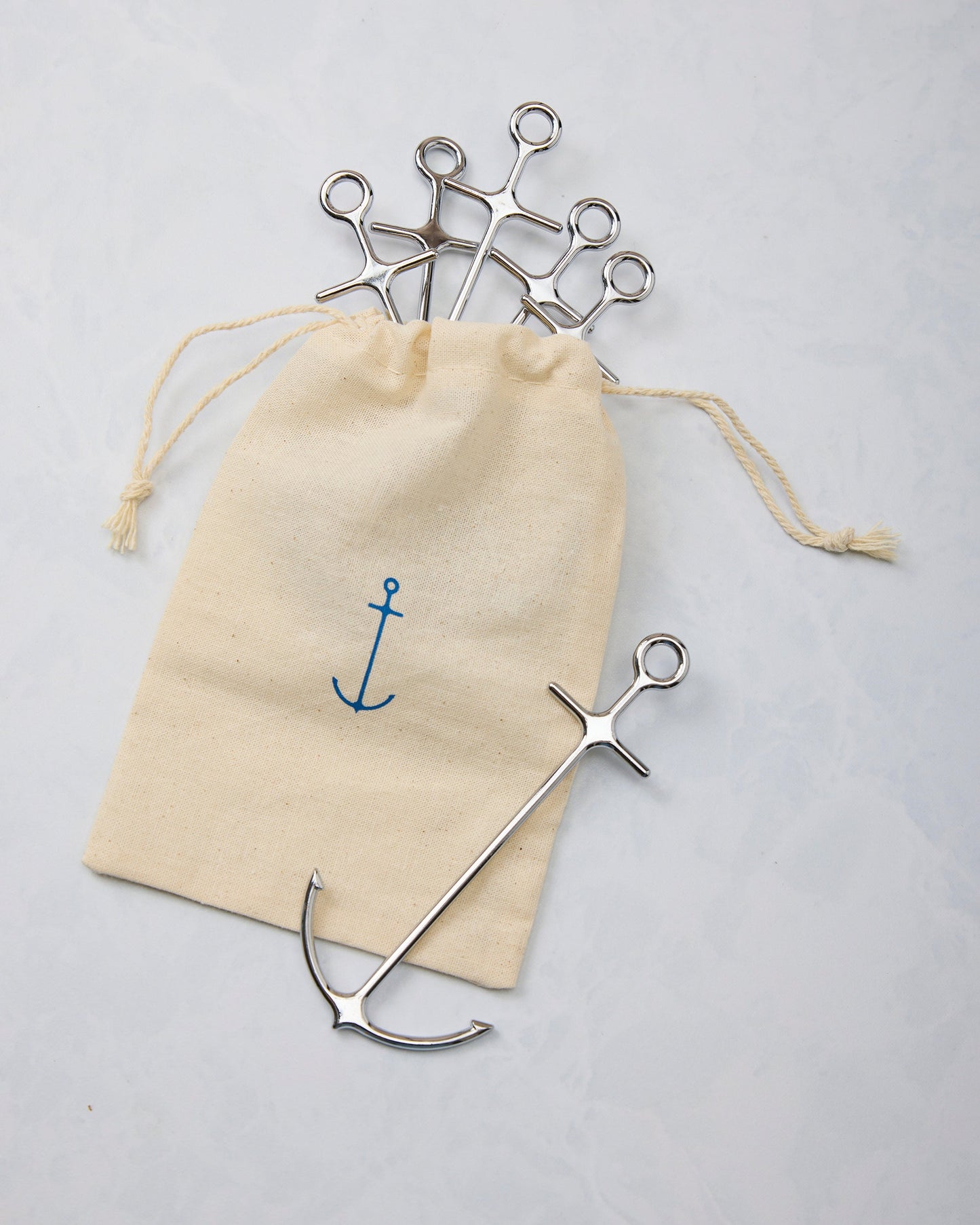 Silver Anchor - Cocktail Picks Set Of 6 - Fred & Friends