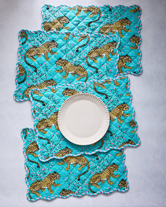 Bagheera - Placemats Set of 4 - Turquoise