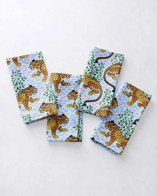 Bagheera - Dinner Napkins Set Of 4 - Pale Blue