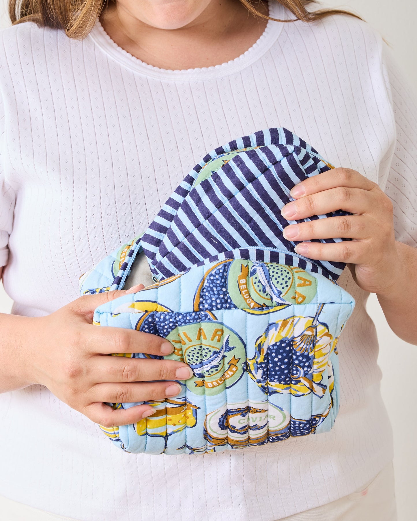 Champagne & Caviar - Three's Best Pouch Set - Pale Blue