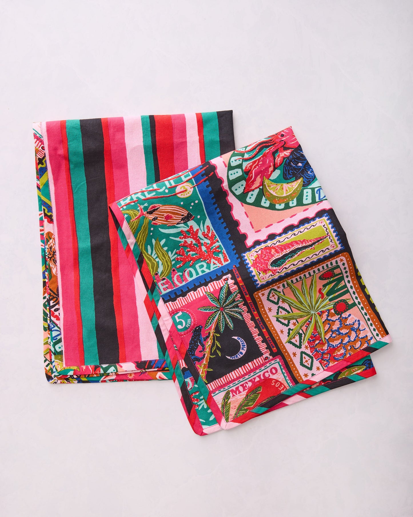 Colorful Coast - Tea Towels Set Of 2 - Vibrant Ink