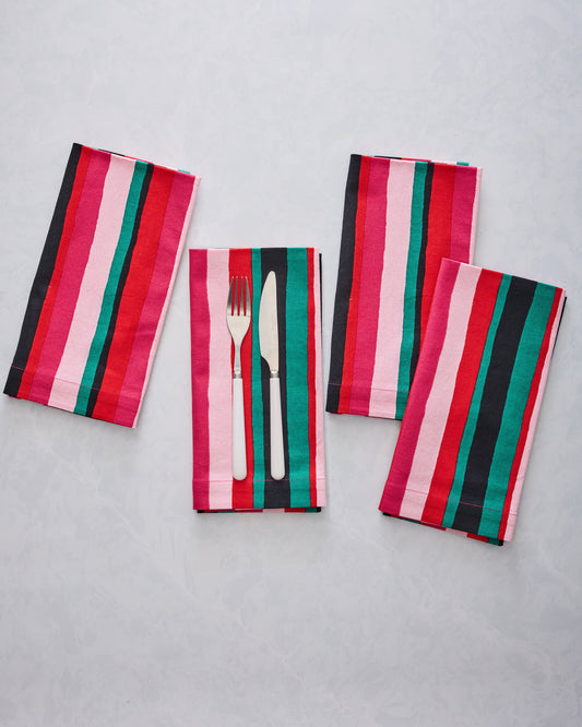Colorful Coast - Dinner Napkins Set Of 4 - Vibrant Ink