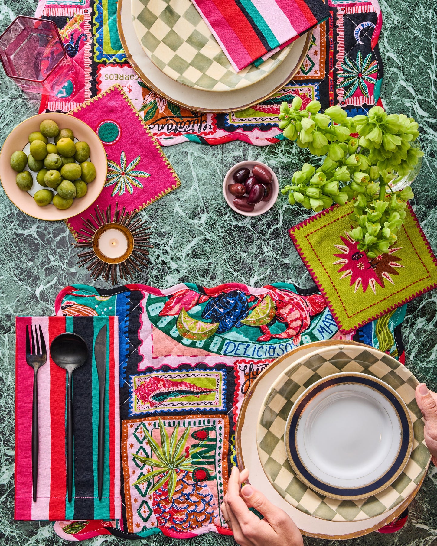 Colorful Coast - Dinner Napkins Set Of 4 - Vibrant Ink