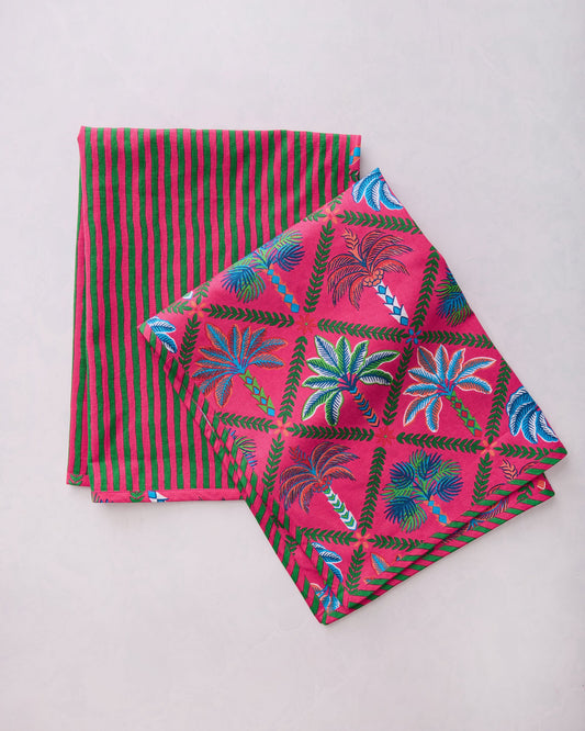 Palm Tree Paradise - Tea Towels Set Of 2 - Cocktail Umbrella