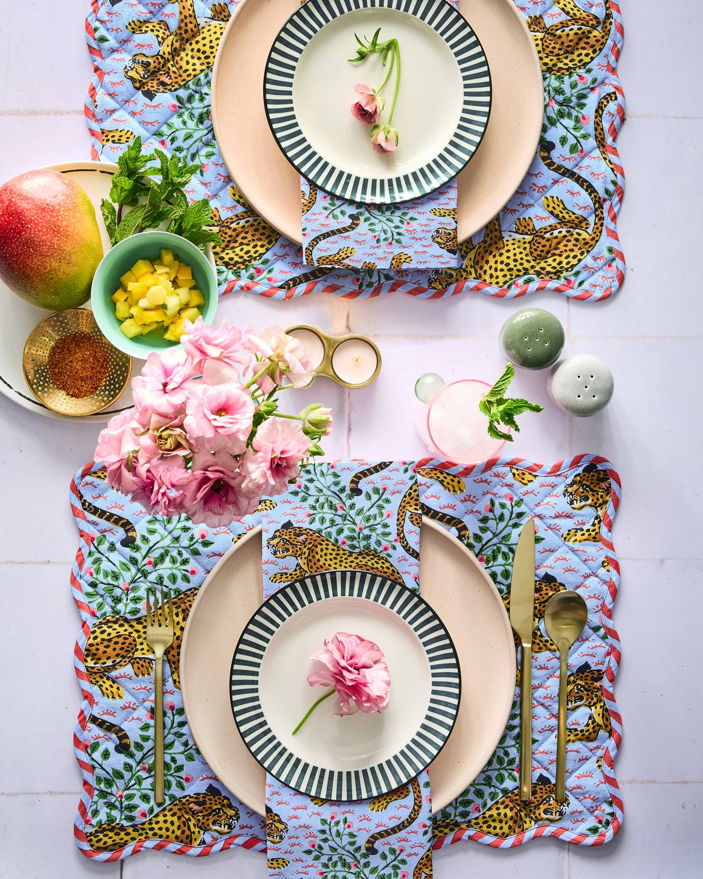 Bagheera - Dinner Napkins Set Of 4 - Pale Blue