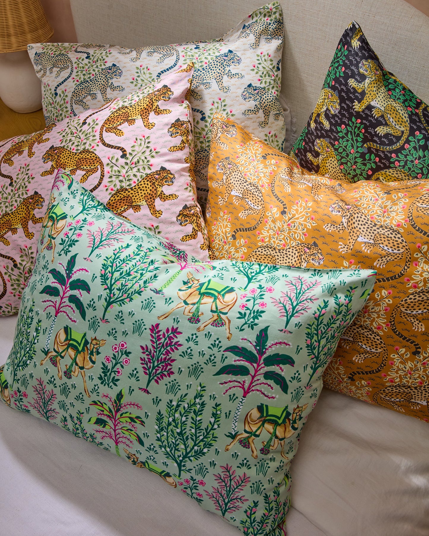 Camel's Courtyard - Eco Satin Pillowcase - Avocado